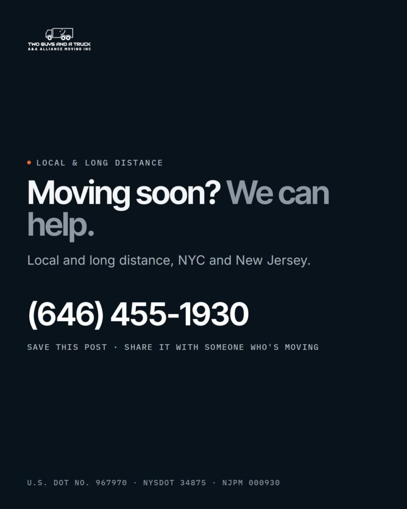 Moving soon? Local and long distance, NYC and New Jersey